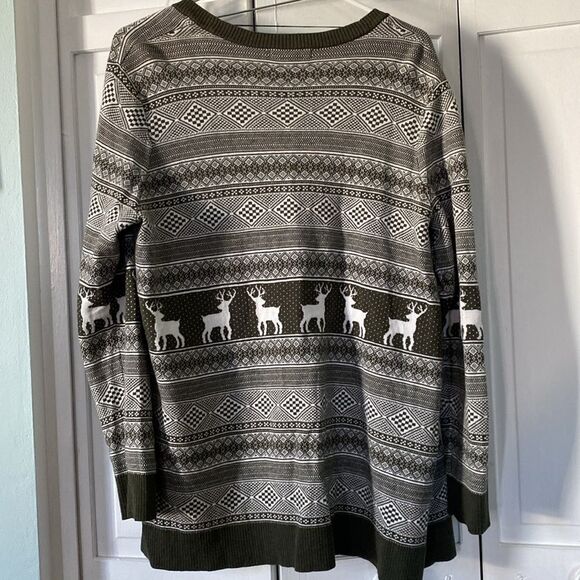 Bass reindeer long line cardigan! Christmas sweater. Size large - Picture 5 of 11